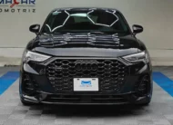 Camioneta SUV coupé de lujo Audi Q3 Sportback 2.0 S Line 180 Hp transmisión DSG automática año 2022 seminueva en color negro, vista exterior frontal directa y centrada a nivel de vista exhibida en Namacar Automotriz.
